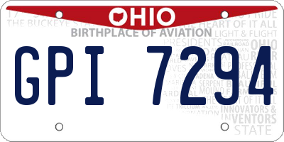 OH license plate GPI7294