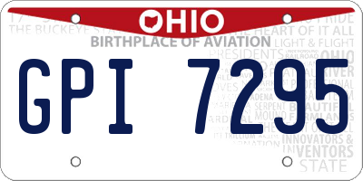 OH license plate GPI7295