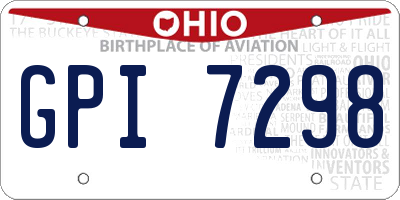 OH license plate GPI7298