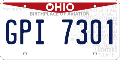 OH license plate GPI7301