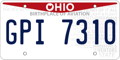 OH license plate GPI7310