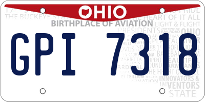OH license plate GPI7318