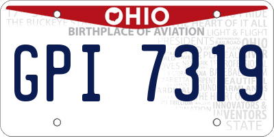 OH license plate GPI7319