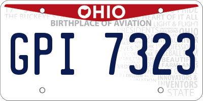 OH license plate GPI7323