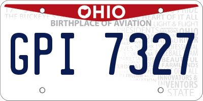 OH license plate GPI7327