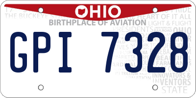 OH license plate GPI7328