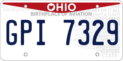 OH license plate GPI7329