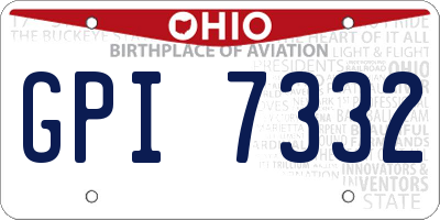 OH license plate GPI7332