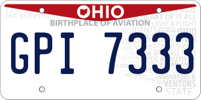 OH license plate GPI7333