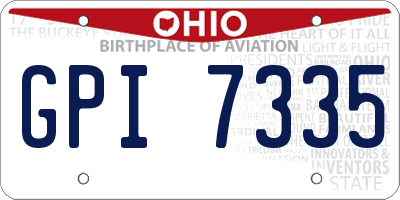 OH license plate GPI7335