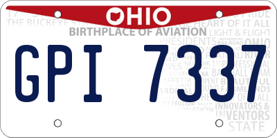 OH license plate GPI7337