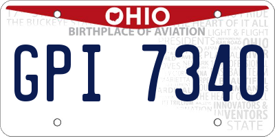 OH license plate GPI7340
