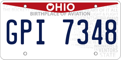 OH license plate GPI7348