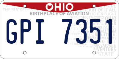 OH license plate GPI7351