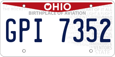 OH license plate GPI7352