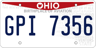 OH license plate GPI7356