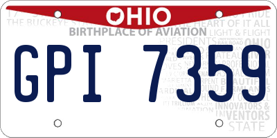 OH license plate GPI7359