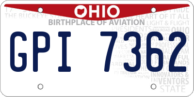 OH license plate GPI7362