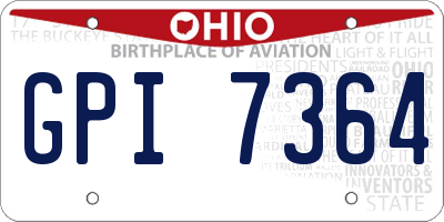 OH license plate GPI7364