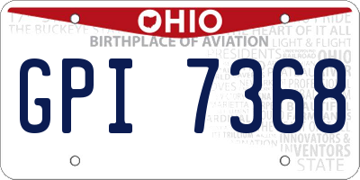 OH license plate GPI7368