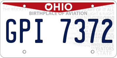 OH license plate GPI7372