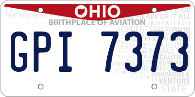 OH license plate GPI7373