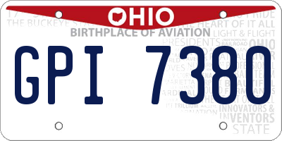 OH license plate GPI7380