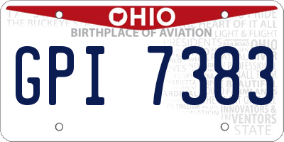 OH license plate GPI7383