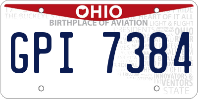 OH license plate GPI7384