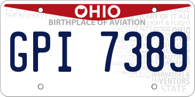 OH license plate GPI7389