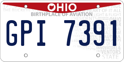 OH license plate GPI7391