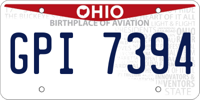 OH license plate GPI7394