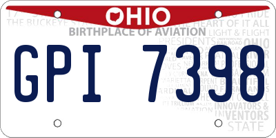 OH license plate GPI7398
