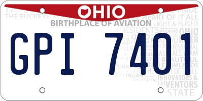 OH license plate GPI7401
