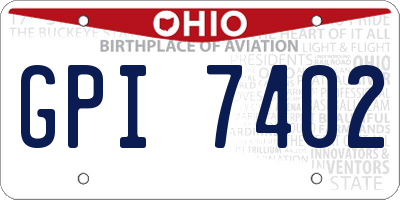 OH license plate GPI7402
