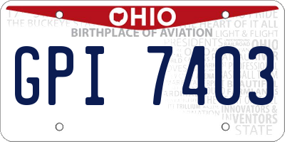 OH license plate GPI7403