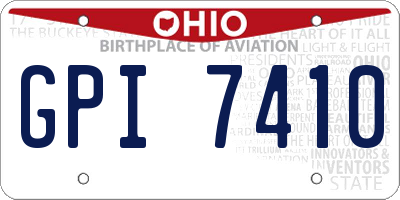 OH license plate GPI7410