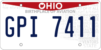 OH license plate GPI7411