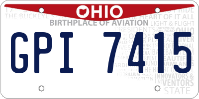 OH license plate GPI7415