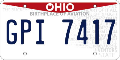 OH license plate GPI7417
