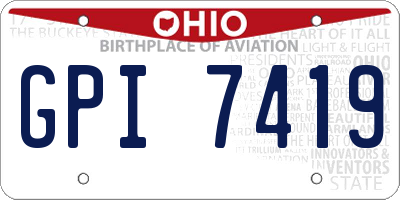 OH license plate GPI7419