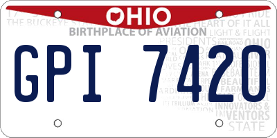 OH license plate GPI7420