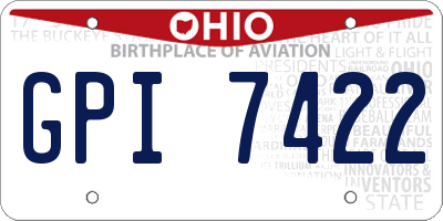 OH license plate GPI7422