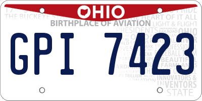 OH license plate GPI7423