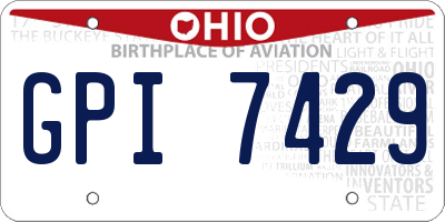 OH license plate GPI7429