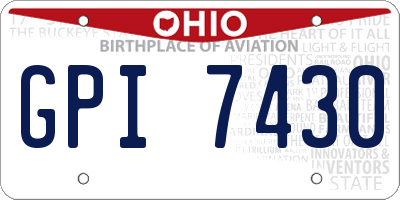OH license plate GPI7430