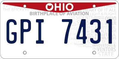 OH license plate GPI7431