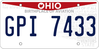 OH license plate GPI7433