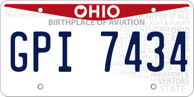 OH license plate GPI7434