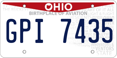 OH license plate GPI7435
